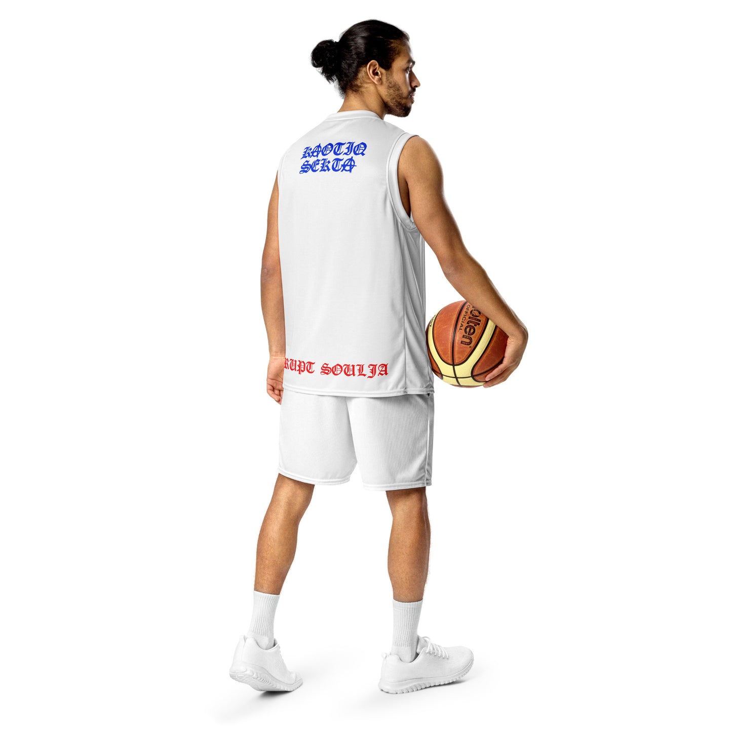 Red Blue White KS Recycled unisex basketball jersey