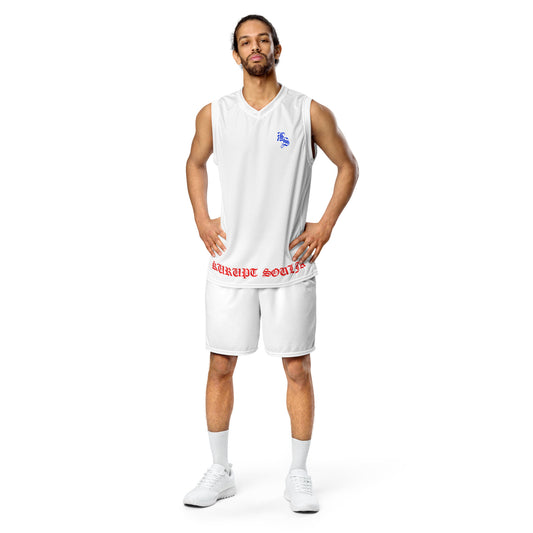 Red Blue White KS Recycled unisex basketball jersey