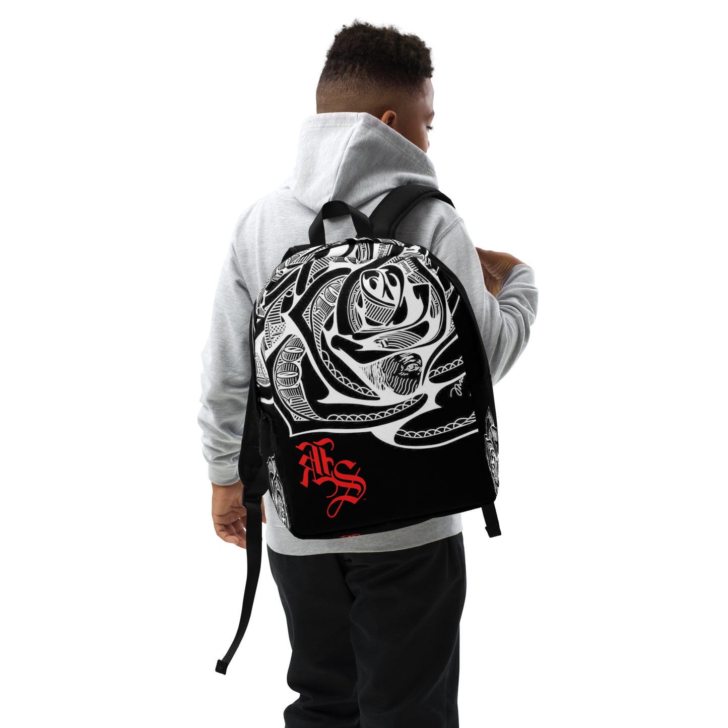 KS Soulja ROSE BLK/ WHT/ RED Minimalist Backpack