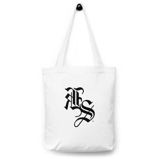 KS White/Black Cotton tote bag